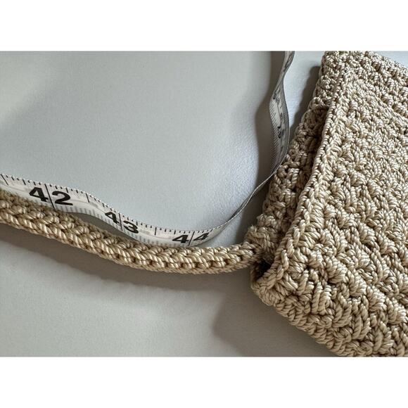 The Sak Mini Purse Crossbody Shoulder Bag Taupe Tan Crochet Boho Y2K Travel - Picture 9 of 12